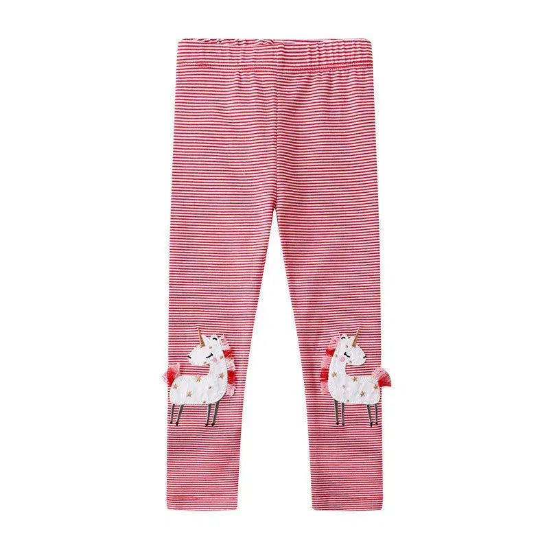Color: MULTI, Kid Size: 18M - Jumping Meters New Arrival Girls Leggings Pant With Bee Embroidery Fashion Stripe Kids Skinny Pants Toddler Kids Pencil Pant