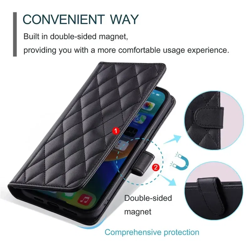 Material: Plastic, Color: black - Long lanyard Flip Leather Case for Samsung Galaxy Note 20 Ultra 10 9 8 Plus A10 A20E A30 A50 A70 A51 A71 A21S Wallet Card Cover