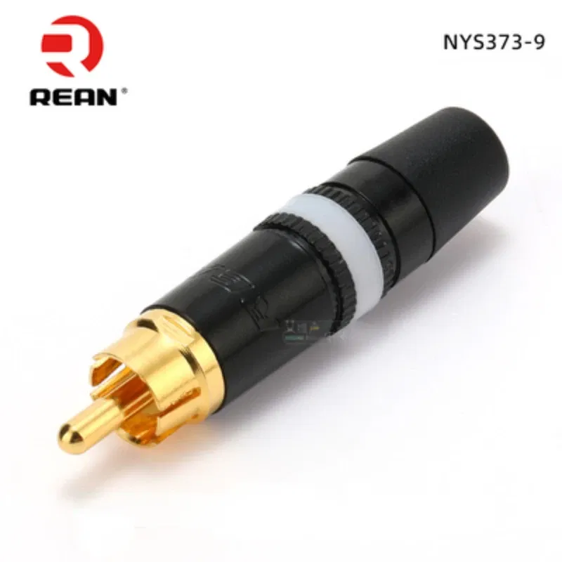 Color: grey - 1pcs REAN RCA audio AV video plug gold-plated large tail diameter NYS366-BG fever HIFI DVD