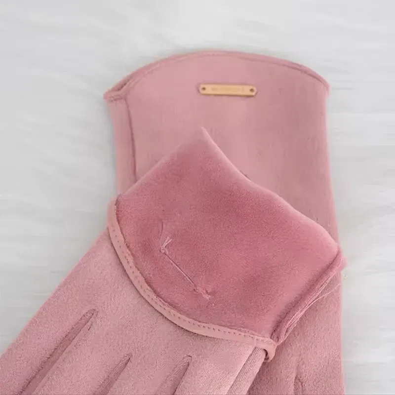 Color: army green, Gloves Size: One Size - Women Autumn Winter Keep Warm Touch Screen Thin Solid Simple Gloves Cycling Drive Suede Fabric Elegant Windproof