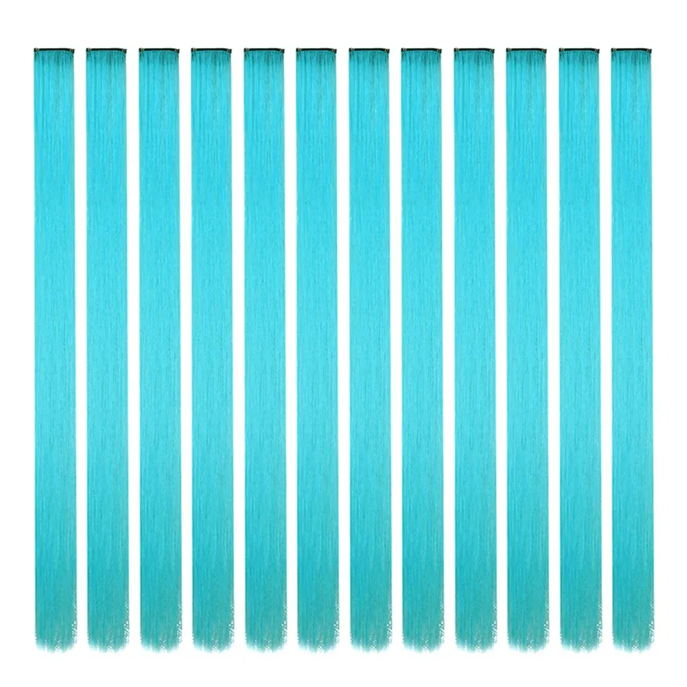 Color: #16, Stretched Length: 22inches, Ships From: CHINA - Synthetic 10 Pcs Straight Hair Extensions Clip in Hairpieces 22 Inch Hightlight Colorful Hair for Women Party Cosplay Gifts