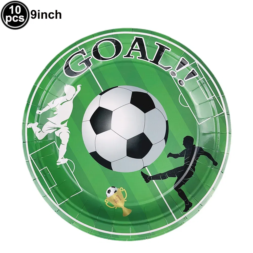 Color: DEEP BLUE, Capacity: 480ml - Soccer Party Disposable Tableware Paper Plates Cups Napkins Football Party Supplies Soccer Birthday Party Decoration