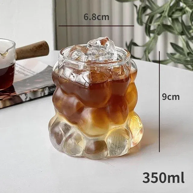 Color: Yellow, Capacity: 301-400ml - Transparent Heat Resistant Glass Coffee Mug Glass Latte Cup Breakfast Mug Milk Water Cocktail Glass Cup Beer Drinking Glasses
