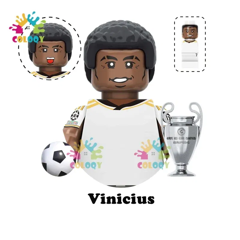 Color: Silver, Ships From: CHINA - Kids Toys World Famous Football Stars Building Blocks Sport Player Mini Action Figures Golden Cup Toys For Boys Christmas Gifts