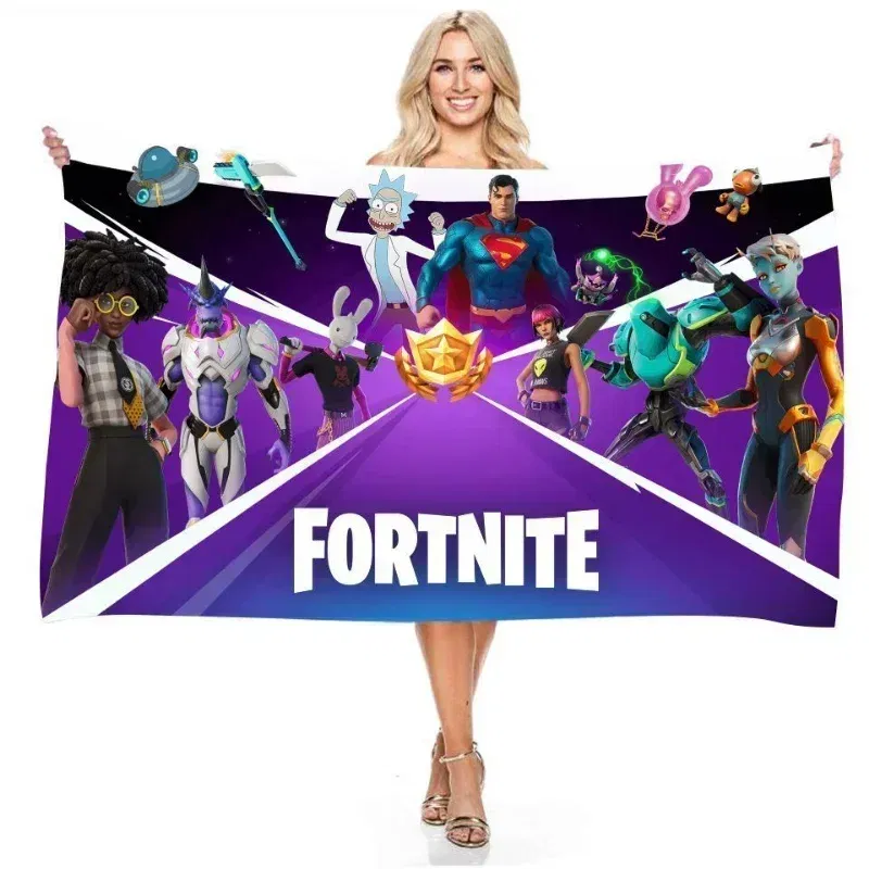 Color: MAROON, Size: 12" - Fortnite Children Microfiber Bath Towel Boy Girl Soft Wearable Cartoon Bathing Beach Spa Bathrobe Wash Clothing