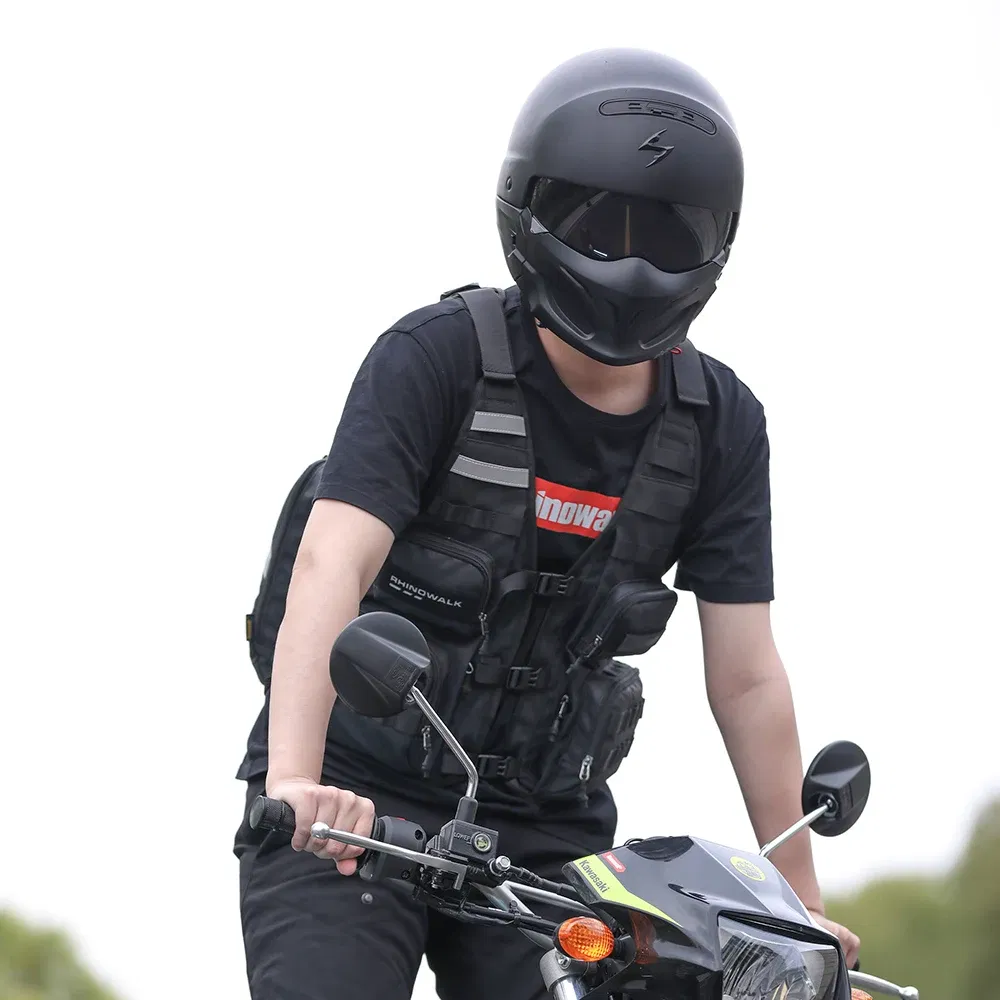 Color: Beige, Ships From: CHINA - Rhinowalk Bike Vest Cycling Motor Vest Adjustable Size Breathable Men Jacket Hiking Fishing Bag Can Add Helmet Back Hydration