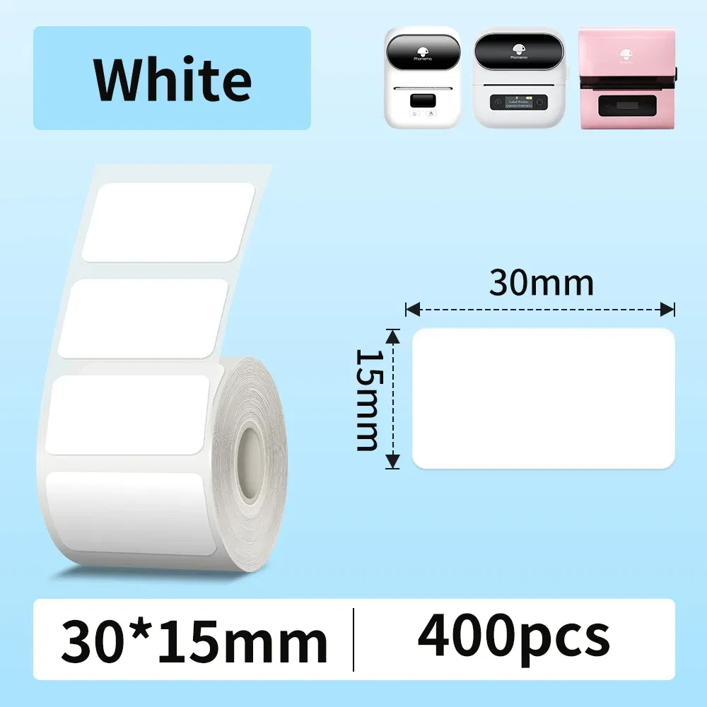 Color: Light Black - Phomemo Label Maker Paper M110 Label Adhesive Paper White Waterproof Thermal Sticker for M110 M221 M200 M220 Portable Printer