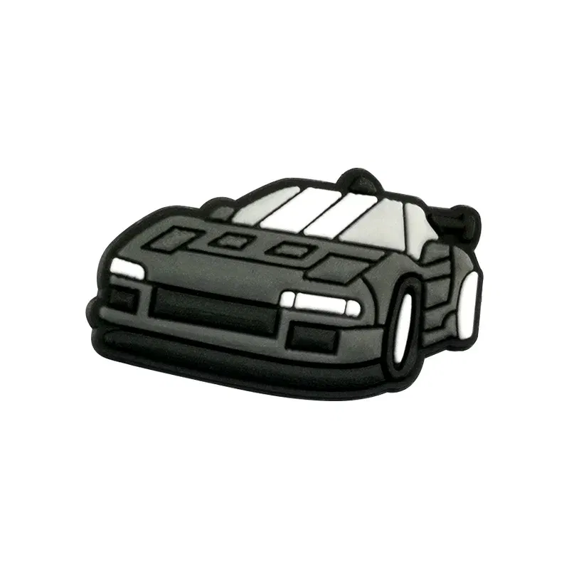 Color: Ivory - 1pcs Clog Charms Cars Cool Roadster SUV PVC Clips Accessories Mini Classic Car Shoe Charms Turbine Clog Pin Kids Gift