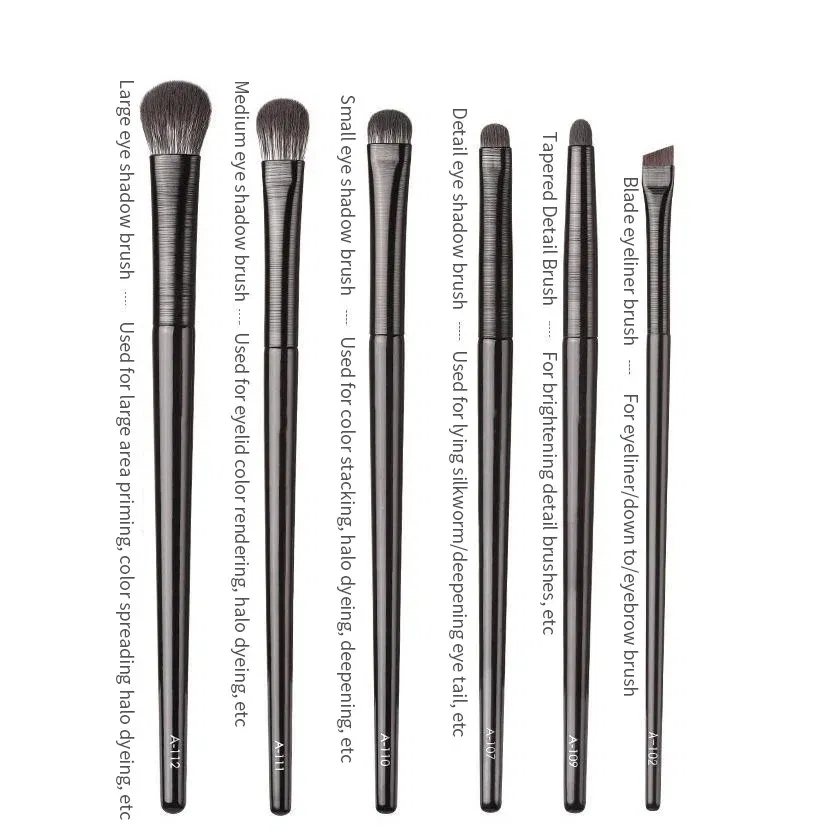 Handle Color: WHITE, Ships From: CHINA - Natural Eye Makeup Brushes Set Eyeshadow Brush Eyebrow Contour Eyeliner Brush Women Eyes Cosmetic Blending Detail Make Up Tools