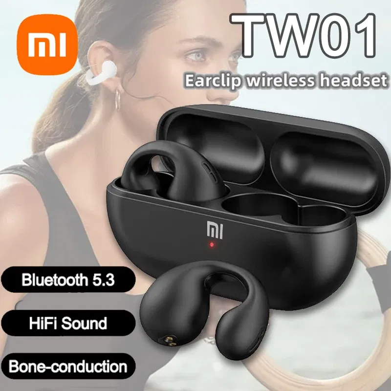 Color: WHITE - Xiaomi TWS Wireless Headphones Bluetooth 5.3 Earphones Earclip Design Touch Control Bone Conduction Earbuds Sport Headsets