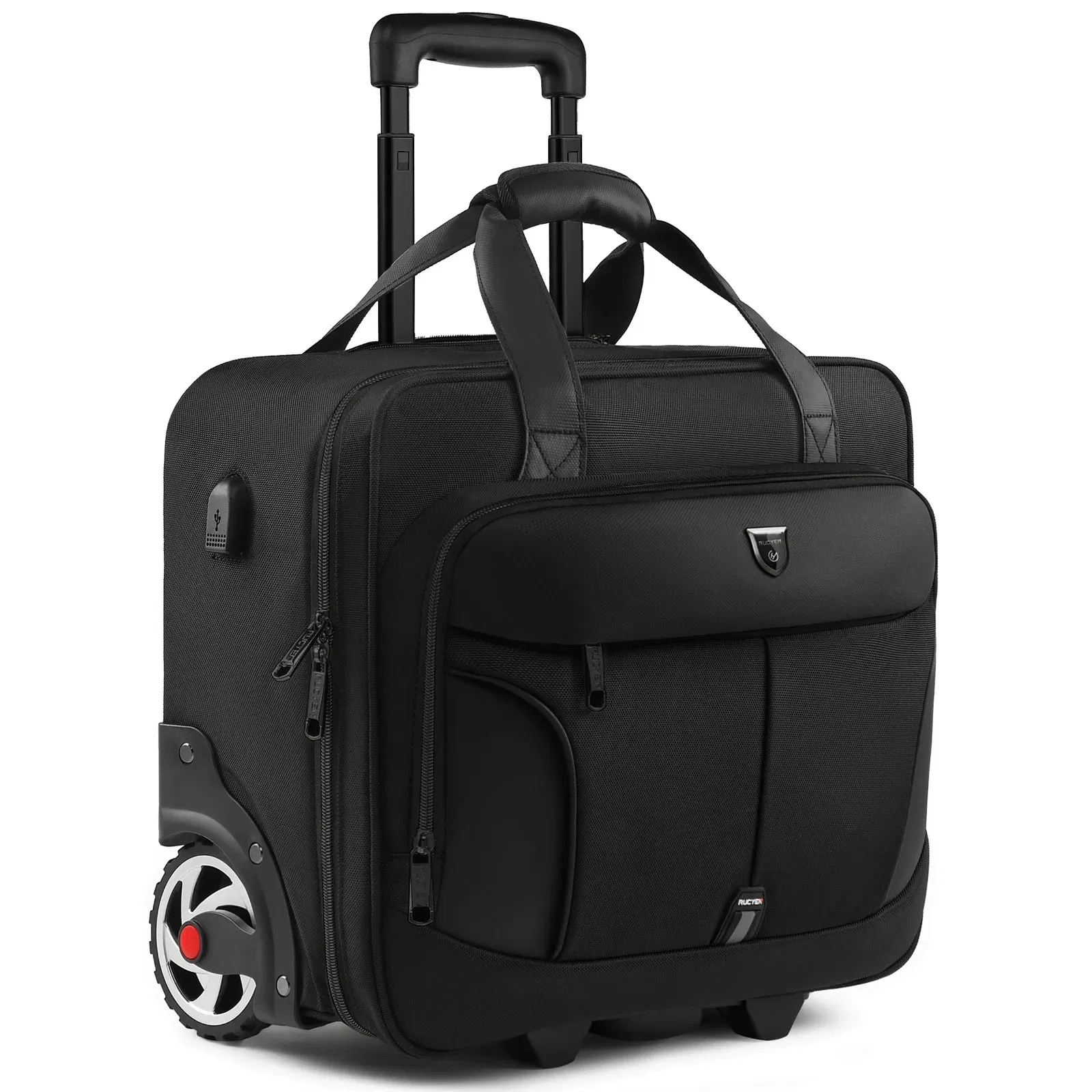 Color: black - Men Travel Luggage Bag Men Business Trolley Bag Wheeled bag Oxford Suitcase Travel Rolling Bags On Wheels Carry On Luggage Bag