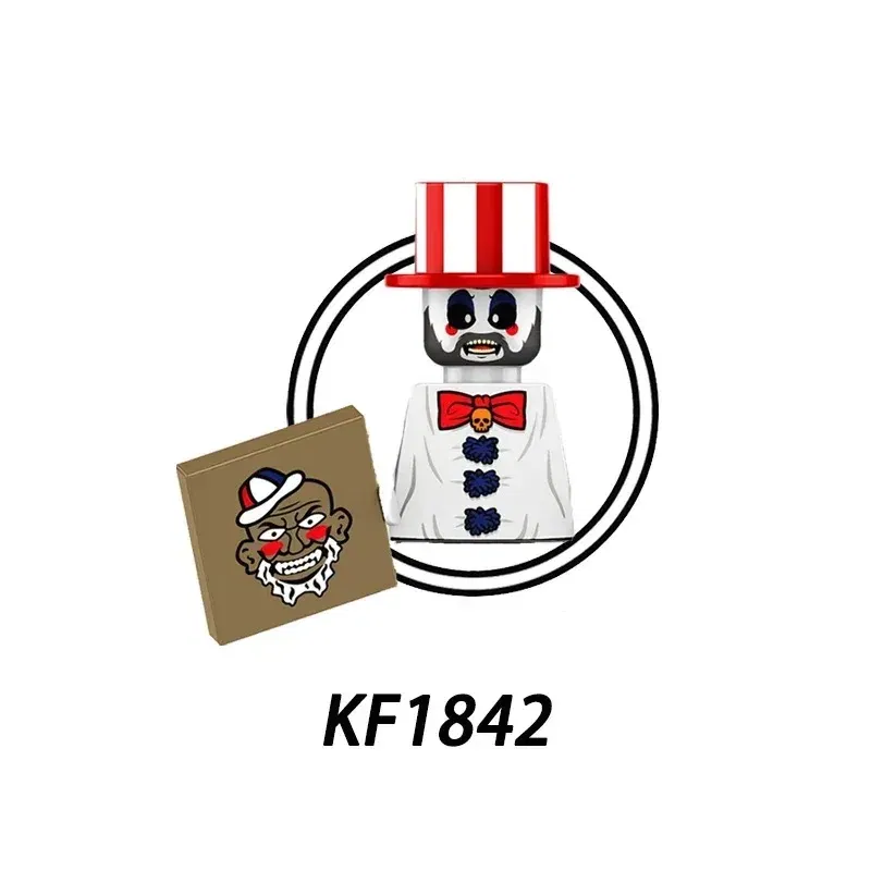 Color: plum - 2025 Building Blocks KF6173 KF6175 KF6176 Halloween Horror Jason Sally Leather Face Jack Character Figures Bricks Children Toys
