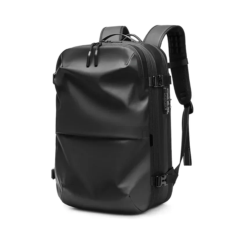 Color: black - Men Travel Backpack vacuum compression 17 inch Laptop Business Large Capacity school Backpack Expanded outdoors Hiking backpack