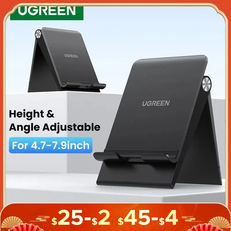 Color: dark blue, Ships From: CHINA - UGREEN Phone Stand Holder Desk Cell Phone Dock Stand for iPhone 16 15 14 Pro Max Adjustable Foldable Mobile Phone Holder Stand