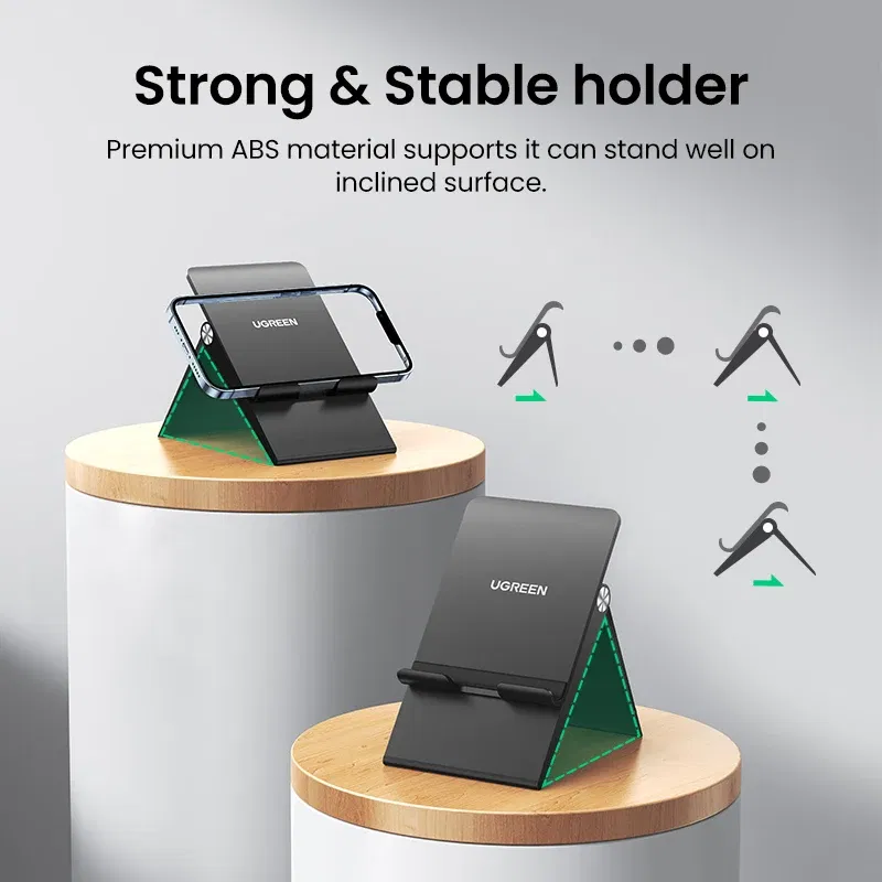 Color: dark blue, Ships From: CHINA - UGREEN Phone Stand Holder Desk Cell Phone Dock Stand for iPhone 16 15 14 Pro Max Adjustable Foldable Mobile Phone Holder Stand