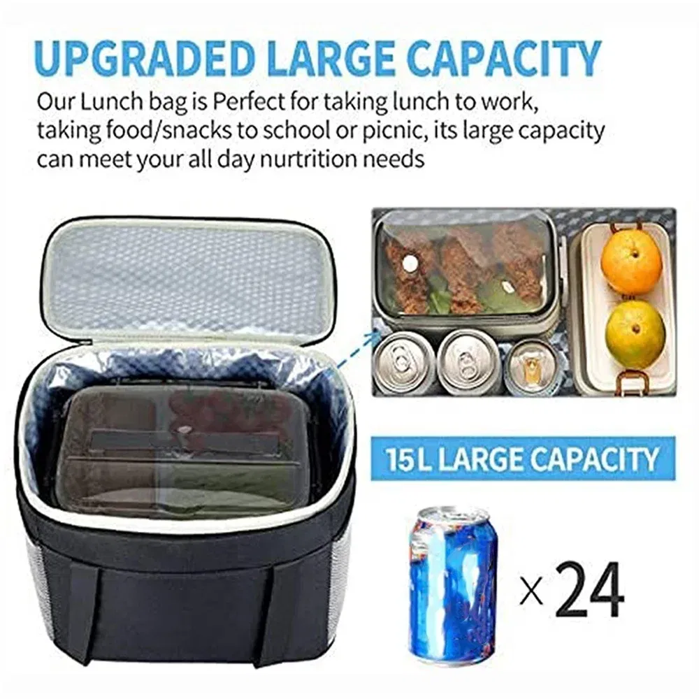 Color: Lavender - Thermal Bag Portable Lunch Bags Insulated Cooler Bag Food Bento Bags Printing Gold Letter Series Travel Picnic Storage Ice Bags