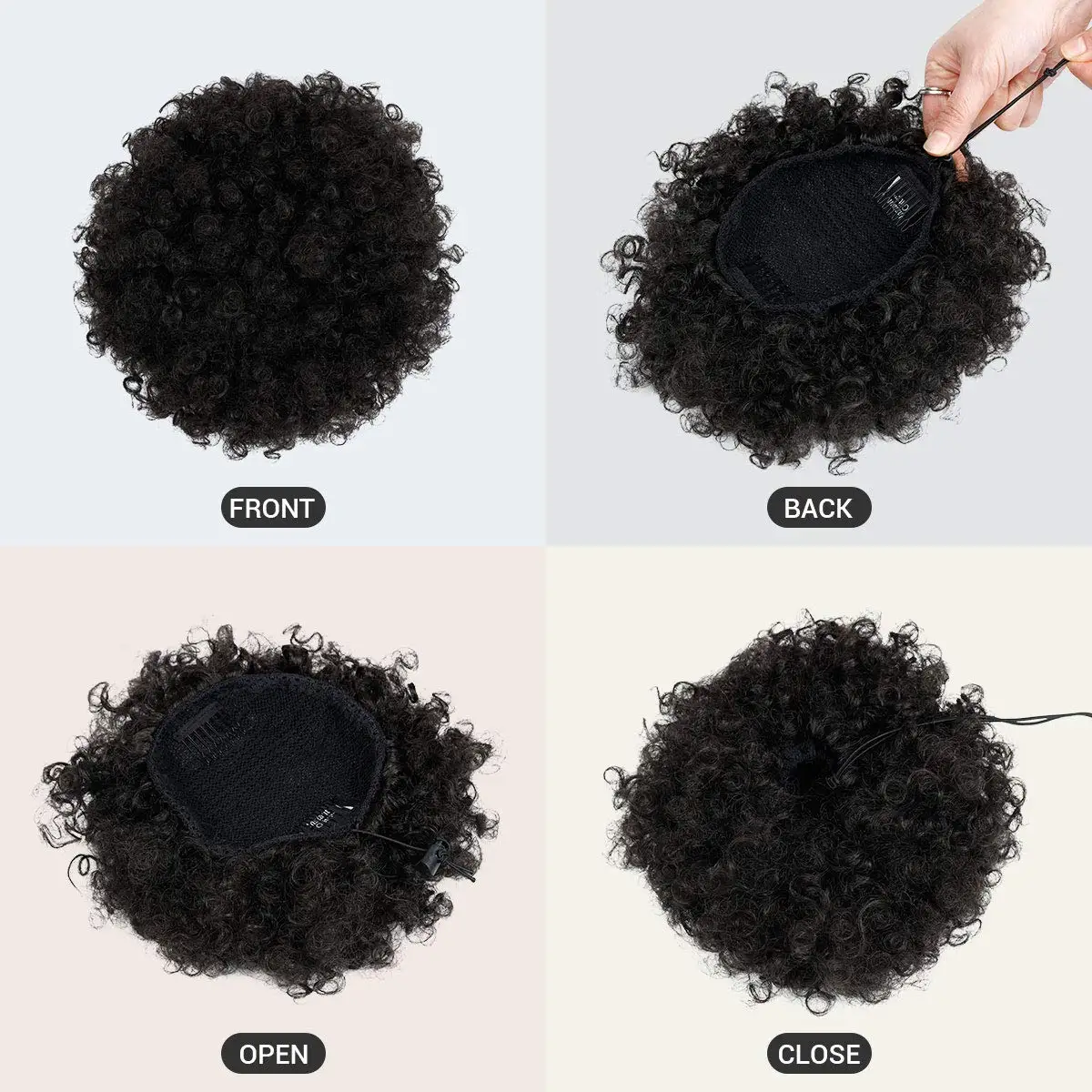 Color: 1B/27HL - Synthetic Big Afro Puff Drawstring Ponytail Extensions for Black Women 10Inch Kinky Curly Hair Bun Ponytail Wigs Daily Use