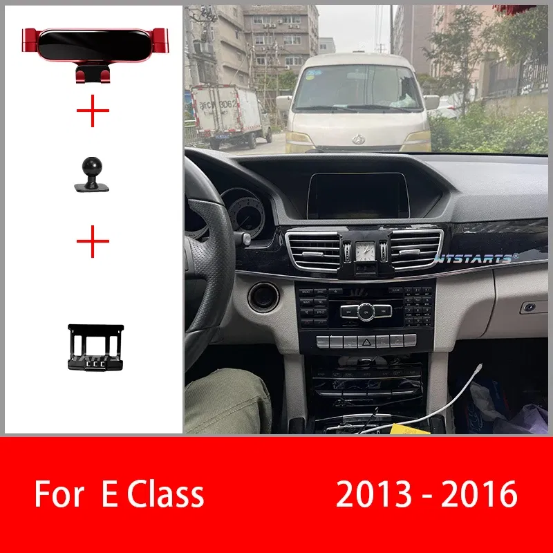 Color Name: GRAY - Car Phone Holder Mobile Mount Stand For Mercedes Benz W212 W213 E Class 2010-2022 Adjustable GPS Special Navigation Bracket