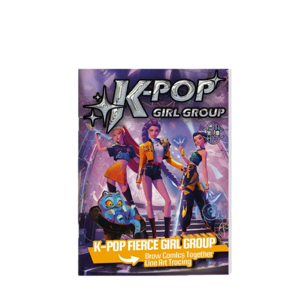 Color: Clear - KPop Demon Hunter Coloring Books Anime Cartoon Line Drawing Children's Sketch Picture Book Kid's Birthday Gift / Christmas Gift