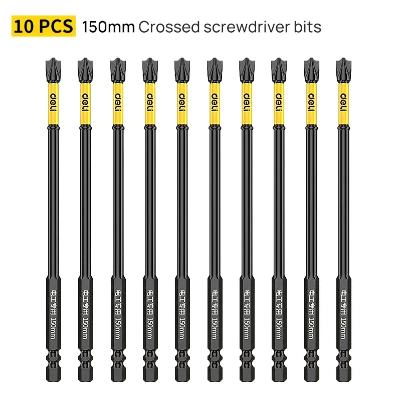 Color: Rose - Non-slip Cross Screwdriver Set Magnetic Batch Head Magnetic Batch Head Impact Screw Driver Bit 65/110/150mm
