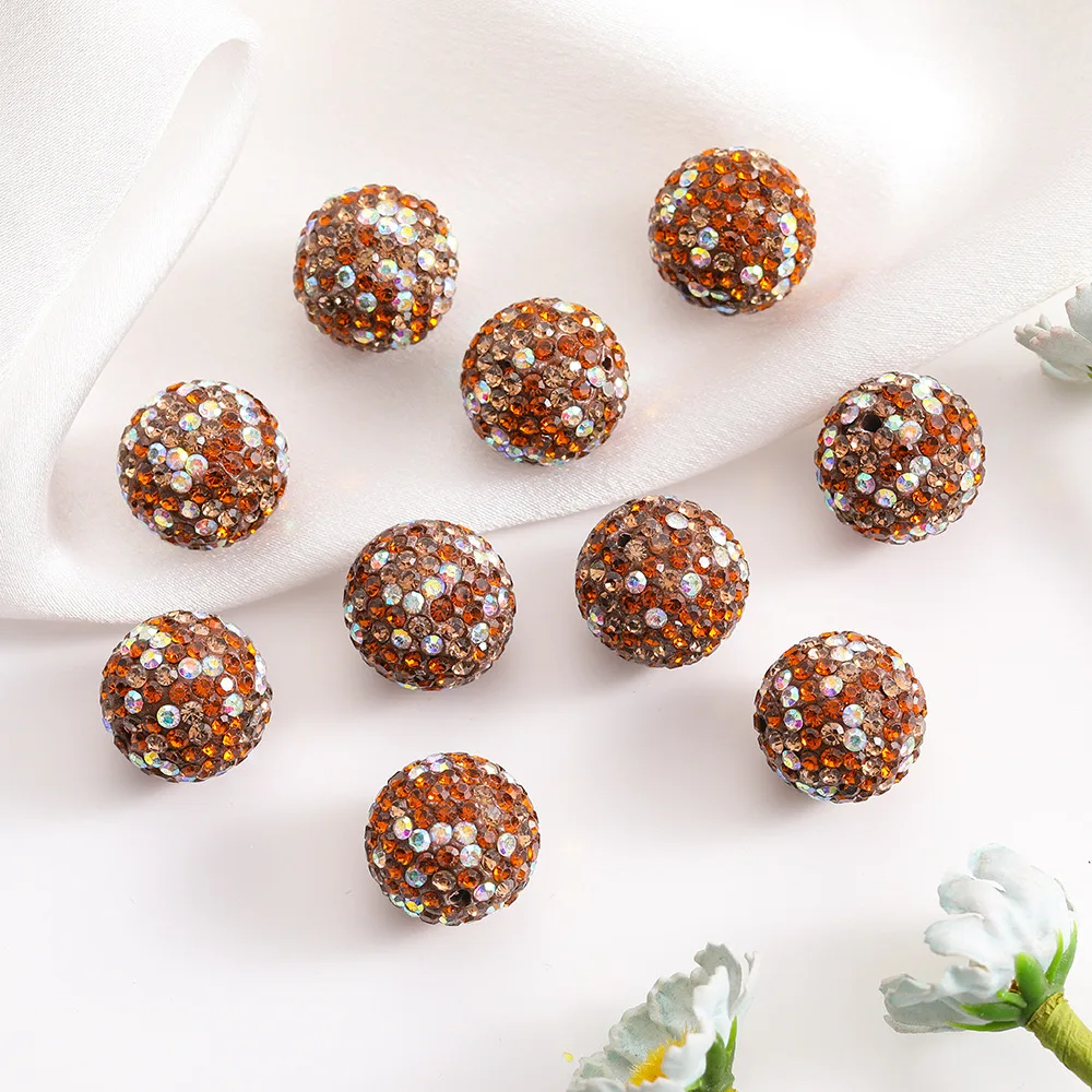 Color: Yellow, Item Diameter: 2mm - 16mm Colorful Ceramic Clay Ball Scattered Beads Diy Mobile Phone Chain Necklace Bracelet Accessories