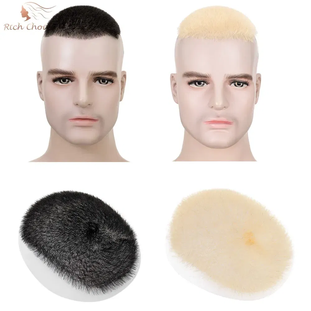 Toupee Color: 1b#, Toupee Density: 100%, Ships From: CHINA, Toupee Design: free - Rich Choices Short Hair Toupee for Men with 100% human hair 5x7 inch Hairpiece for Men Ultra Thin Skin Hair System Mens Toupee