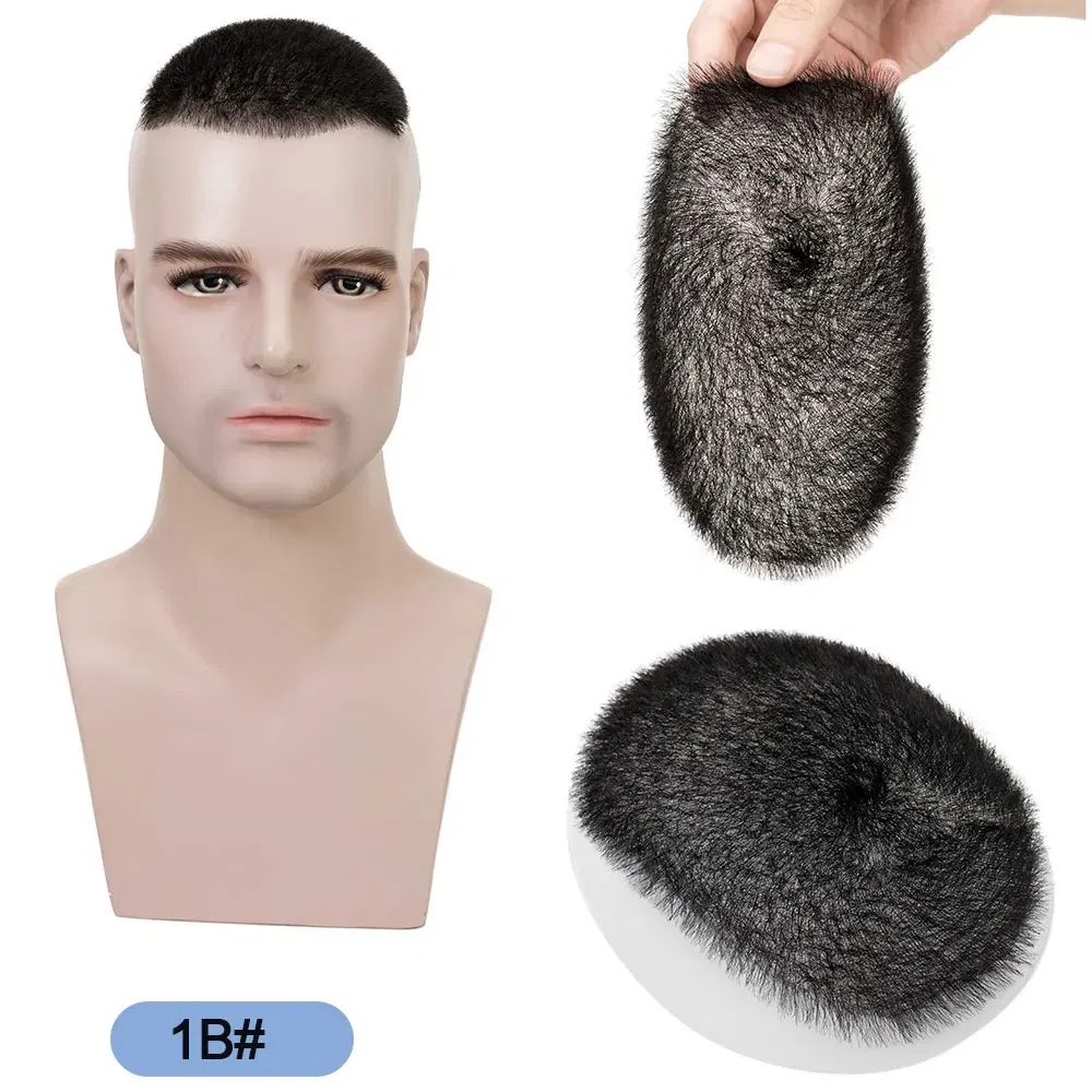 Toupee Color: 1b#, Toupee Density: 100%, Ships From: CHINA, Toupee Design: free - Rich Choices Short Hair Toupee for Men with 100% human hair 5x7 inch Hairpiece for Men Ultra Thin Skin Hair System Mens Toupee