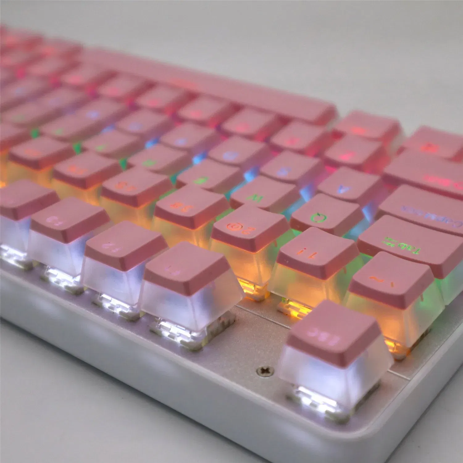 Color: WHITE - 104 Keys Pudding Theme Keycap OEM Profile ABS PBT Double Shot Keycap For Mx Switch Mechanical Keyboard RGB Backlit Key Caps