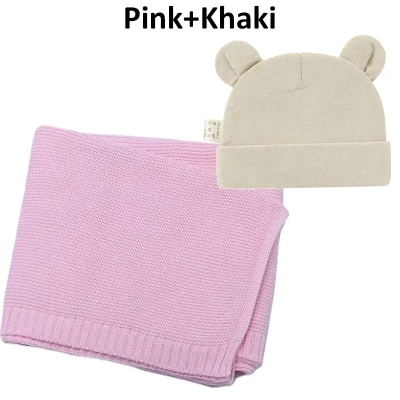 Color: Clear, Size: Option 2, Ships From: CN - Personalized Baby Name Newborn Cotton Beanie and Knitted Blanket Set Embroidered Name Covering and Cute Hat Gift Set