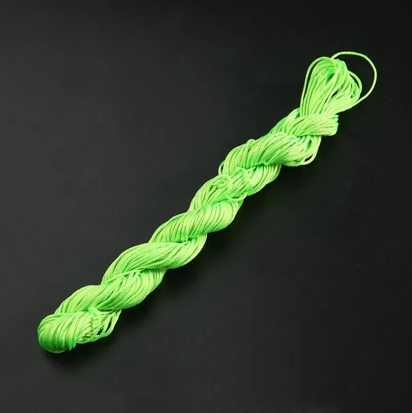 Color: Gold - 24m Polyester Braided Jade Thread For DIY Handmade Necklace Bracelet Trinket Pendant Braided Accessories Jewelry Making Finding