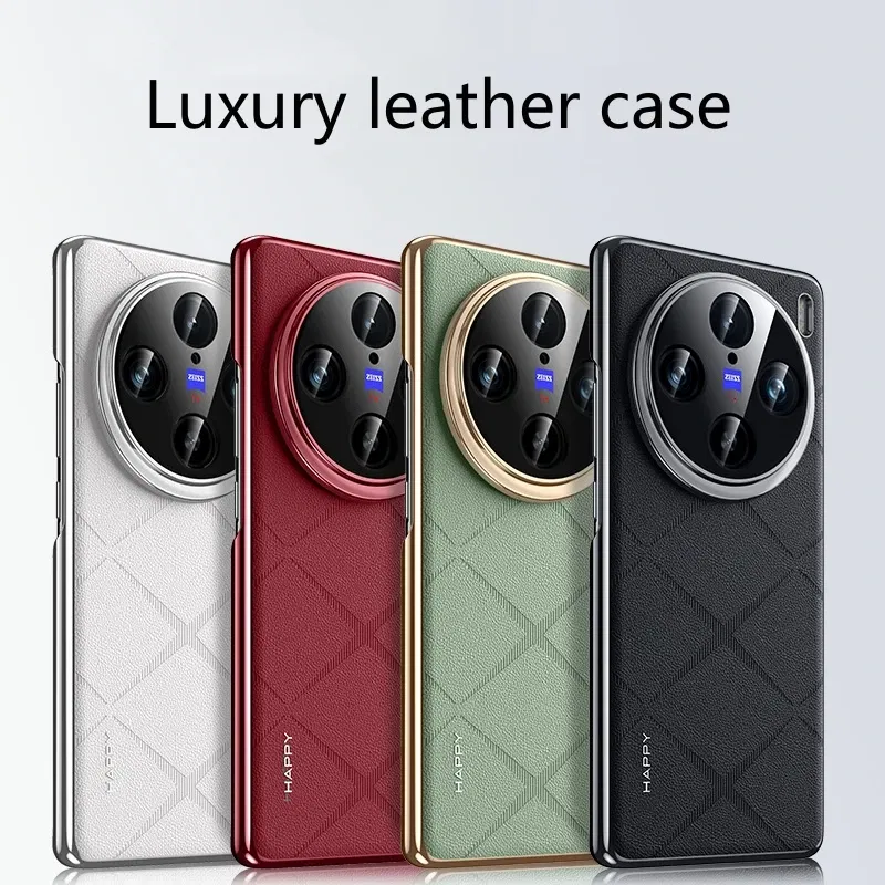 Color: Black, Material: ABS - Case For VIVO X100 Ultra Case Luxury Leather Back Cover For Vivo X100Ultra 5G Stylish Electroplate Camera Protect Shell Bumper