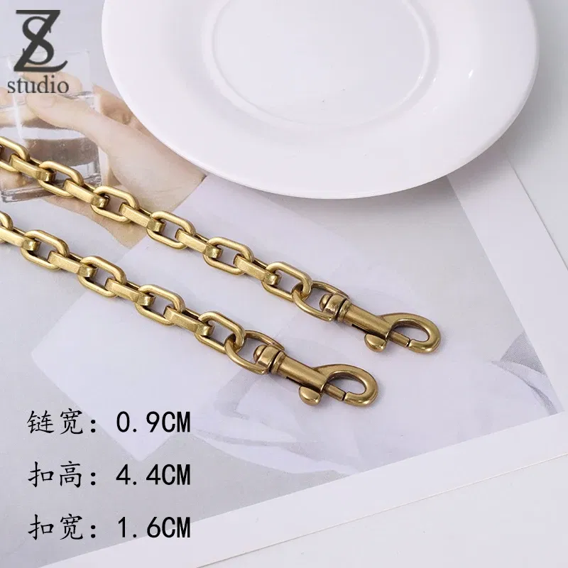 Color: Chocolate, Ships From: CHINA - Luxury Design Saddle bag Luxury Shoulder Straps replaces Cross-arm Shoulder Copper Color Lightweight Chain