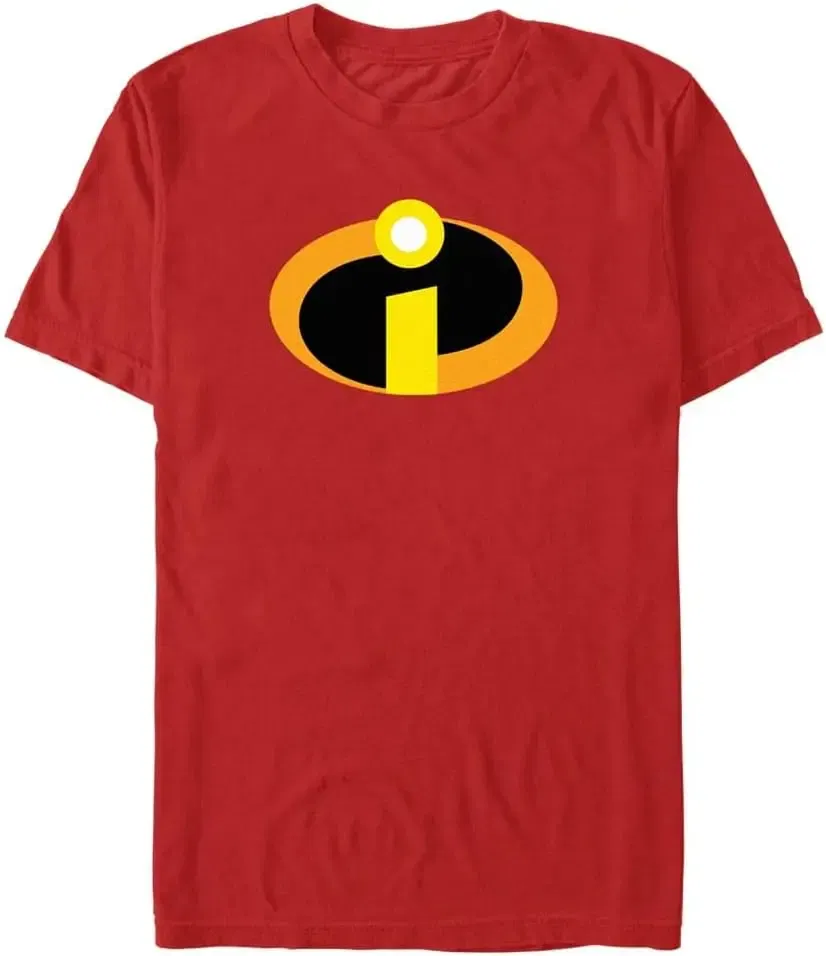 Color: Red, Size: 5XL - Disney Pixar The Incredibles Logo Symbol Costume T-Shirt