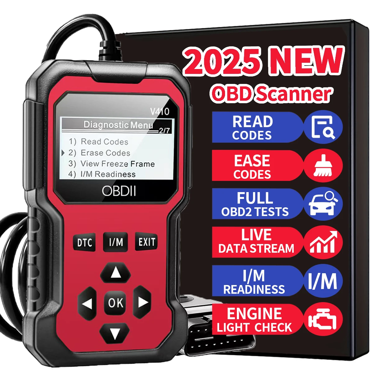 Color: Orange - Car Obd2 Scanner Diagnostic Tool Code Reader Engine Fault Code Reader Scanner Can Diagnose All Obd Ii Protocol Cars since 1996 Scan Tool