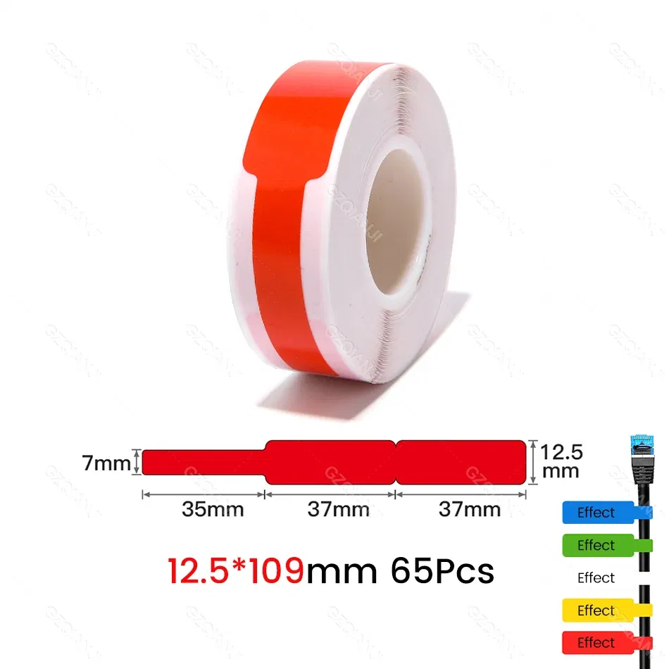 Color: WHITE - NIIMBOT Sticker Self-adhesive Label Thermal Papers for D11 D101 D110 Mini Printer White Colorful Waterproof Cable Tape Rolls