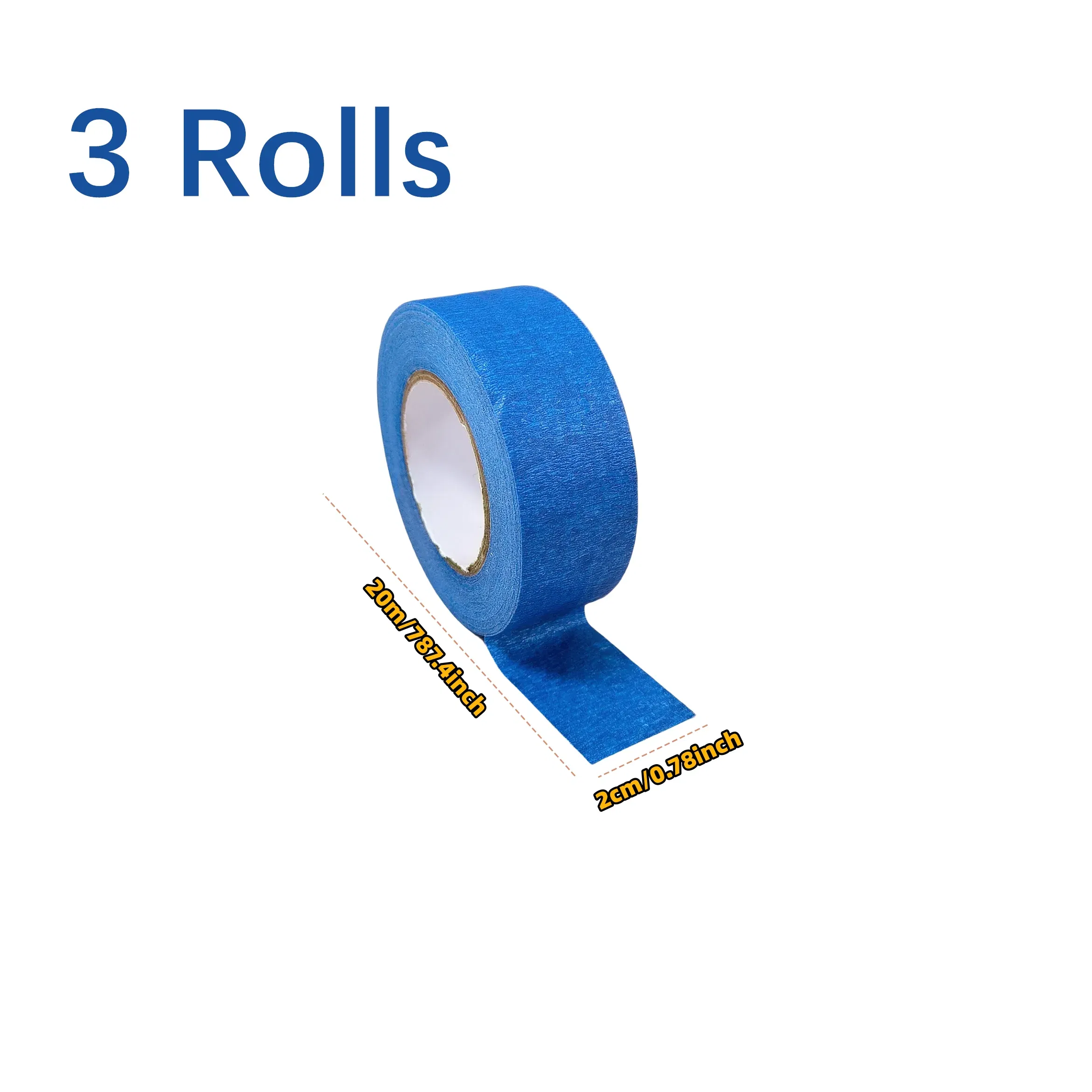 Color: grey - 3 Roll/Set Paint Tape Multi-Surface Masking Easy Removal Paint Tape Security Wall Painting Crafts Art Construction Home 20m/Roll