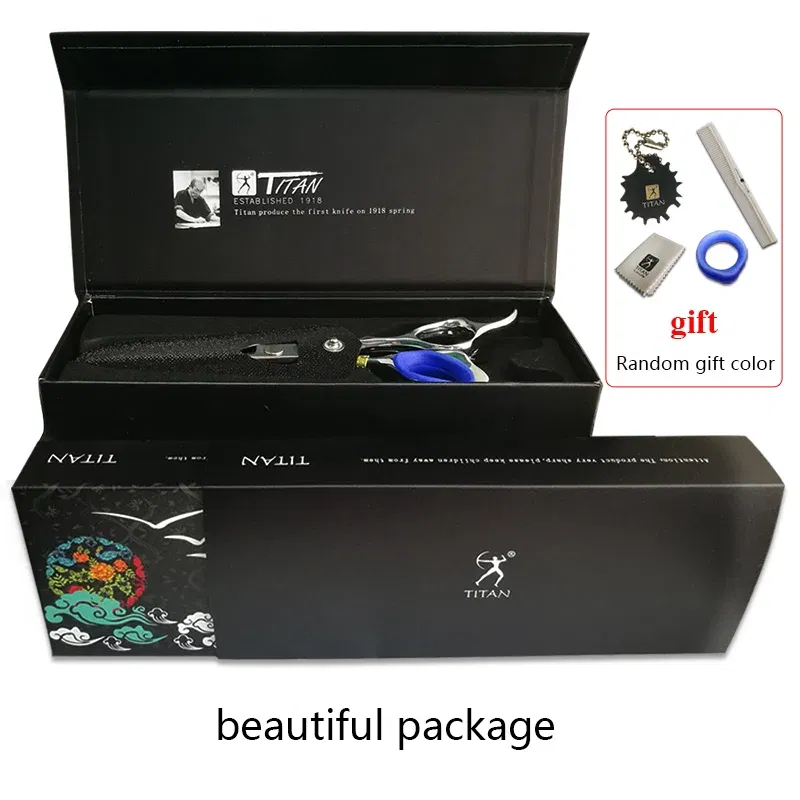 Color: Black - TITAN professional barber scissors 6inch cutting hair thinning set shear JP ATS314 stainless steel