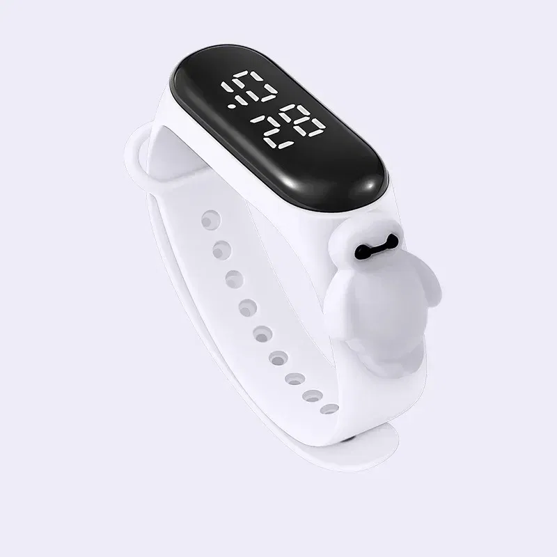 Color: APRICOT - Disney Stitch LED Waterproof Kids Digital Watch Spiderman Hulk Children Watch Sports Touch Electronic Kids Gifts