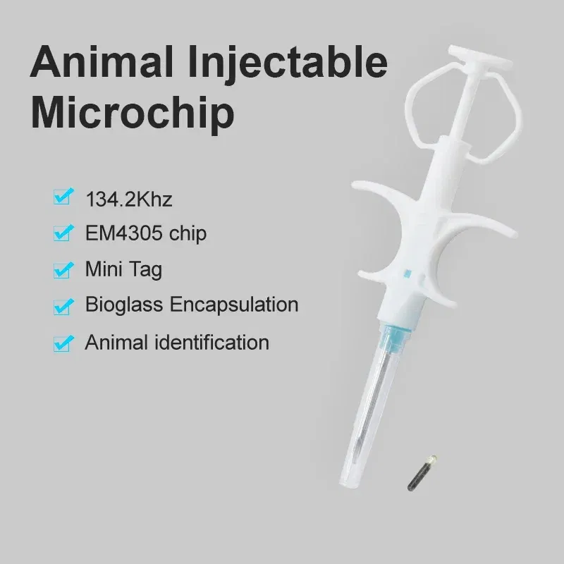 Color: Black - 100pcs/Pack Pet EM4305 Microchip 134.2KHz FDX-B Animal ID Chip Animal Microchip Syringe International Standard