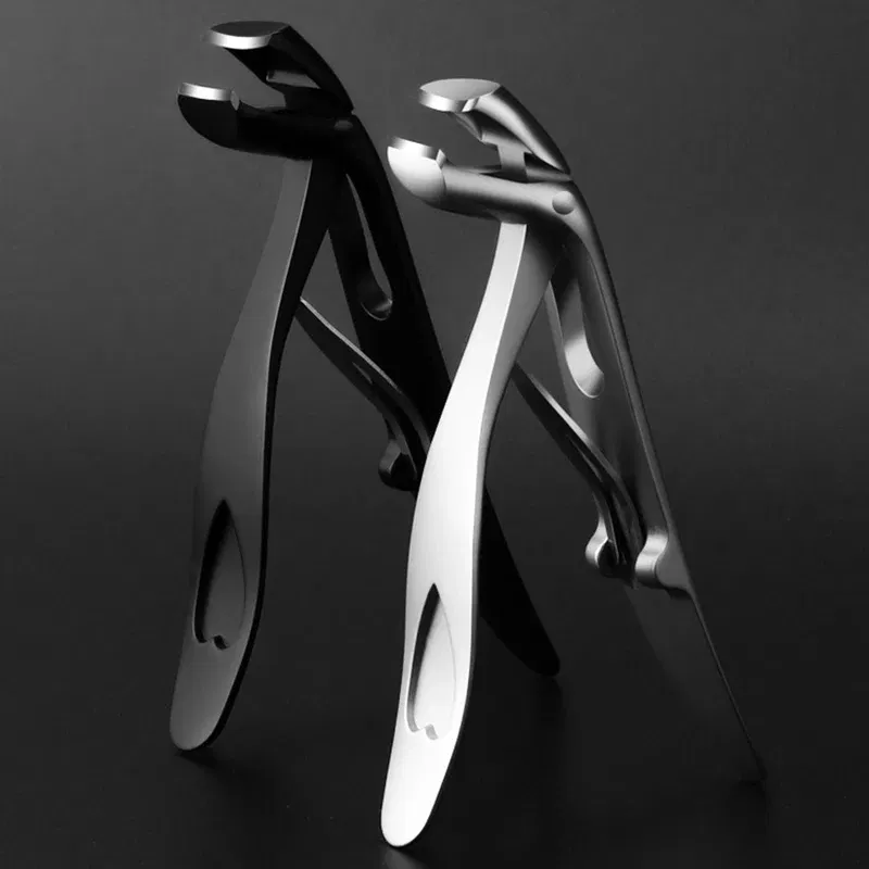 Color: Silver - 1Pcs Toenail Clippers Wide Jaw Opening Thick Nails Cutter Long Handle Stainless Steel Professional Fingernail Clipper