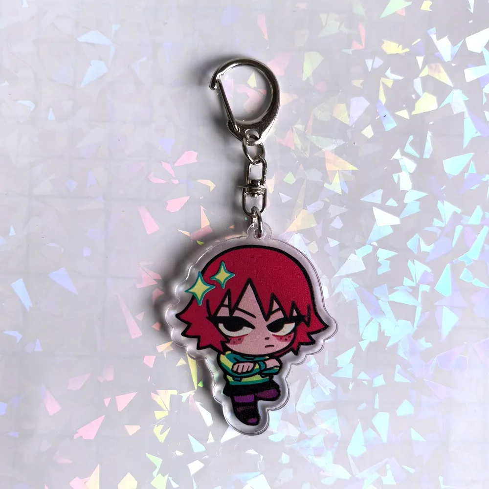 Color: Pink, Size: 6 cm - Crooked boy Scott Pilgrim Takes Off acrylic keychain birthday gift for boys and girls