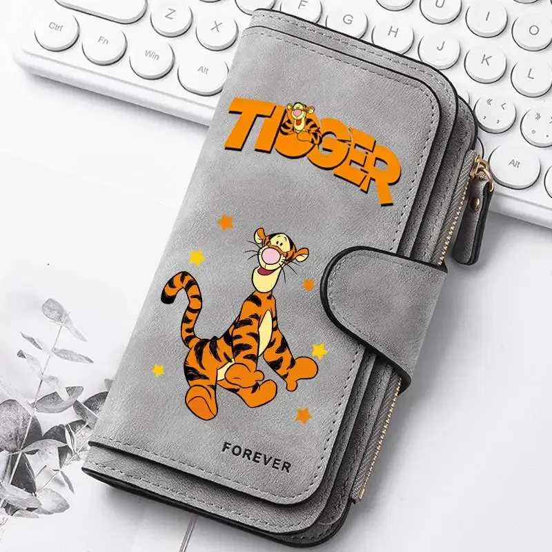Color: GRAY - ? Winnie the Pooh Women Wallets Card Wallet Coin Wallet Womens Bags for Girls Purse ID Wallets Female Coin Purse Girls Gift