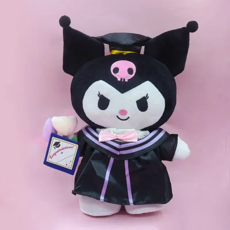 2025 Graduation Styles Loli & Stitch Anime Plush 25cm Sanrio Kuromi Plushie Doll Kawaii Soft Stuffed Graduation Gifts