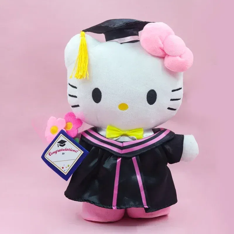2025 Graduation Styles Loli & Stitch Anime Plush 25cm Sanrio Kuromi Plushie Doll Kawaii Soft Stuffed Graduation Gifts