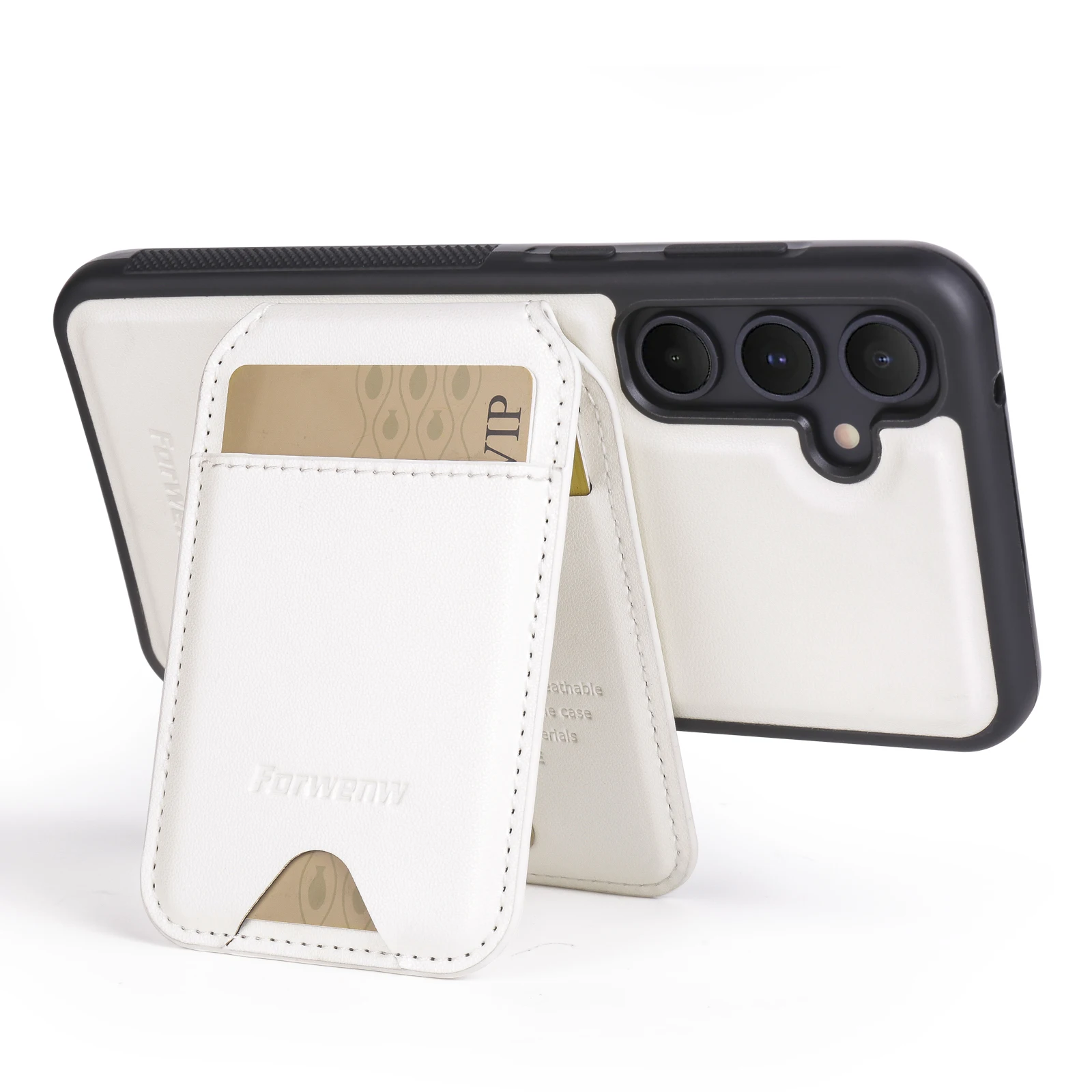 Color: WHITE, Compatibility by Model: Galaxy A35 - Leather Case For Samsung Galaxy A16 A36 A56 A55 A35 A15 A25 S25 S24 Ultra S23 S22 Plus + 2 in 1 Detachable Vertical Wallet Cover