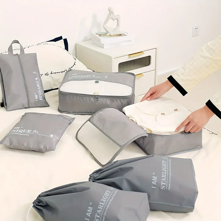 Color: Navy Blue, Ships From: CHINA - 6pcs, Packing Cubes Luggage Organizers, Travel Accessories