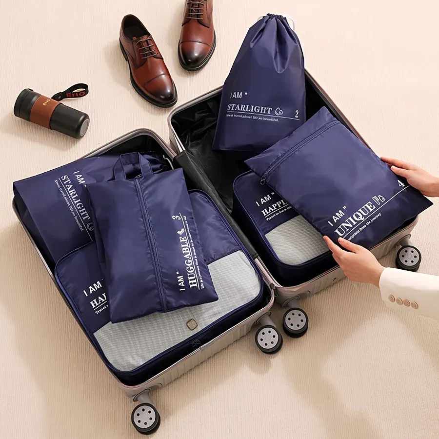 Color: Navy Blue, Ships From: CHINA - 6pcs, Packing Cubes Luggage Organizers, Travel Accessories