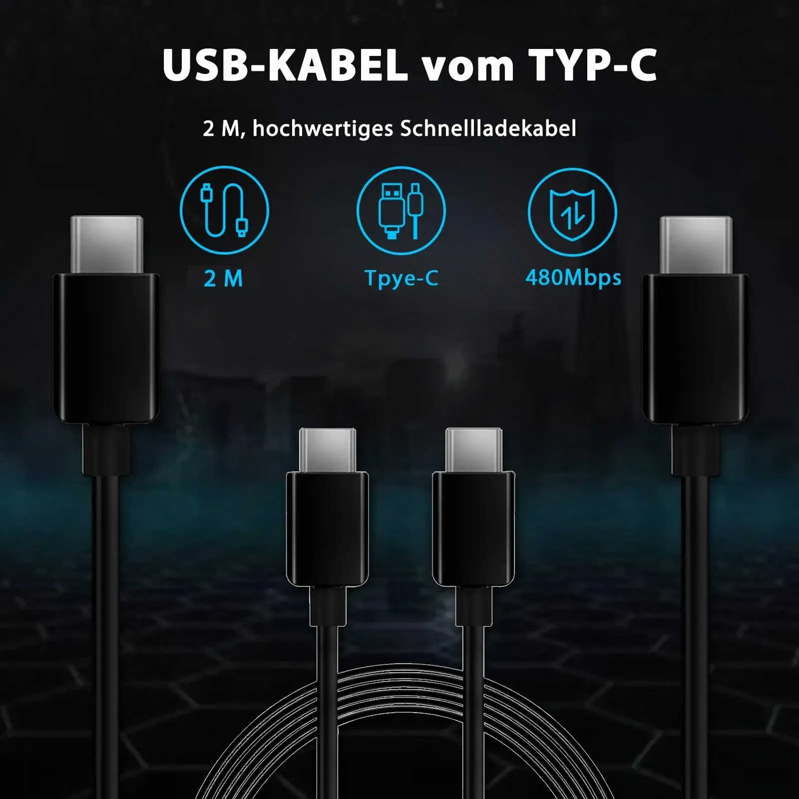45W USB C Fast Charger, 2-Pack Wall Charger with 2m Type-C Charging Cable for Galaxy S24 S23 S22 S21Ultra/Note 10/20
