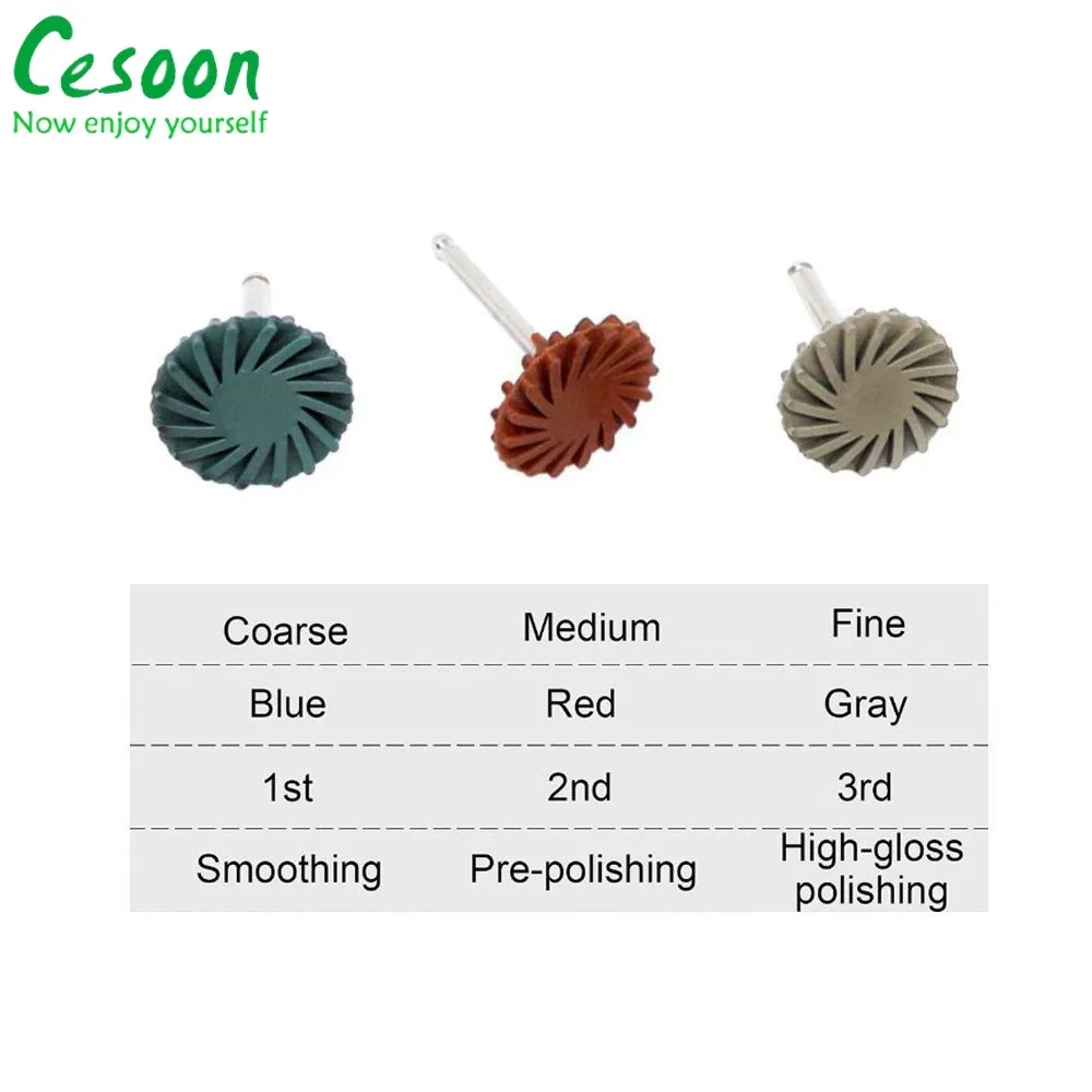 Color: Red - 6Pcs/Box Dental Rubber Polisher Composite Resin Polishing Diamond System RA Disc 14mm Wheel Kit Spiral Flex Brush Dentistry Tool