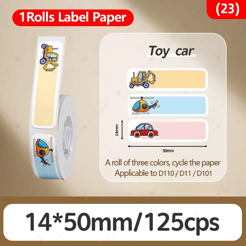 Color: light green - Niimbot D11/D101/D110 cute cartoon color thermal label sticker self-adhesive waterproof sticker mini portable printer